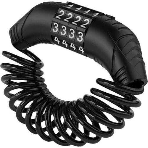 Motorcycle Helmet Lock & Cable Durable 4 Digit Combination Lock Sleek Black Tough Combination PIN Locking For Motorbike Bicycle