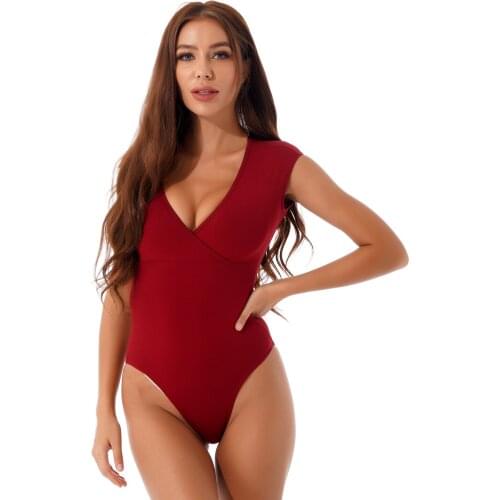 Ballet Dance Leotards Women 2021 Sleeveless Gymnastics Costume Adult V Neck Backless Ballet Dancing Leotard Training Dancewear