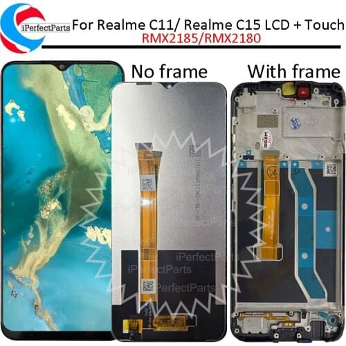 Original 6.5" For Oppo Realme C11 C15 RMX2185 RMX2180 LCD Display With Frame Screen Panel Touch Glass Screen Pantalla Digitizer