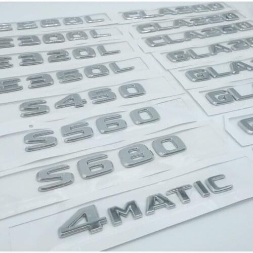1pcs C200L C260L C300L E260L E300L E320L E350L S680 S560 S450 4MATIC car Letter Rear trunk Decals Emblem badge sticker Decal