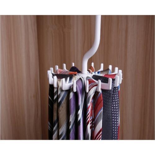 1PC Necktie Scarf Belt Hanger 360 Degree Rotating Eco-Friendly Organizer Clothing Holder Closets Rack Home Storage Hanger MZ 002