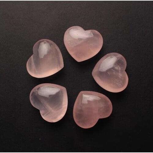 1pcs Natural Pink Rose Quartzs Crystal Heart Chakra Healing Reiki 40mm Natural Stone Beads For Jewelry Making DIY Gift