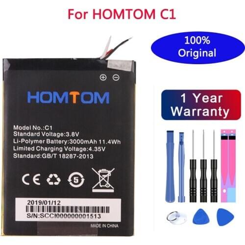 100% New High Quality battery HOMTOM C1 3000mAh For Homtom C1 Bateria Batterie Cell Phone Batteries +Free Tools