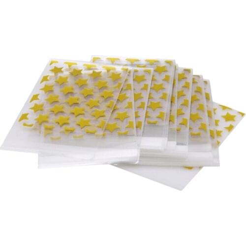 100pcs Golden Star Design Adhesive Bag Cookies Diy Gift Bag For Christmas Wedding Party Candy Food Packaging Bag