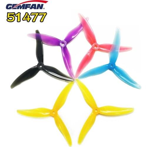 12Pairs 24PCS GEMFAN Hurricane 51477 5inch 3 blade/ tri-blade Propeller Props CW CCW Brushless motor FPV Propeller for FP