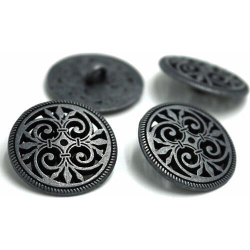 20pcs 17mm&23mm Silver Tone Hollow Pattern Shank Sewing Metal Buttons DIY Sew On Jeans Cloth Buttons Round Scrapbook Decoration