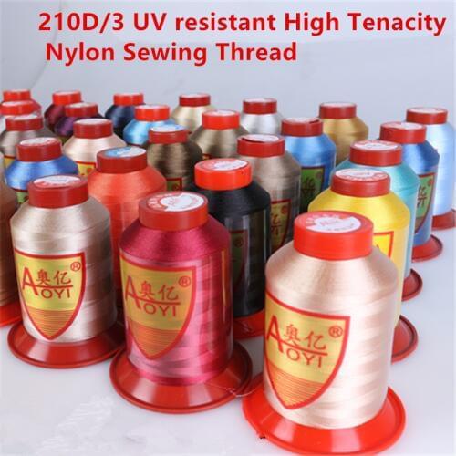 3pcs 210D/3 UV resistant High Tenacity Nylon Sewing Thread Handmade Sewing Clothes Bags Jeans ,Denim Leather embroidery Thread