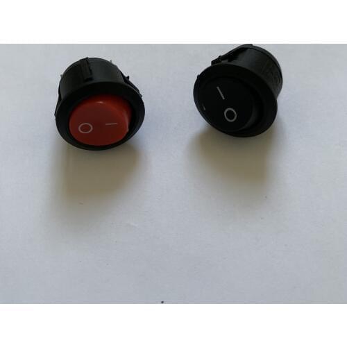 5pcs round ship switch button KCD-105 KCD-105N copper foot small power switch red, black