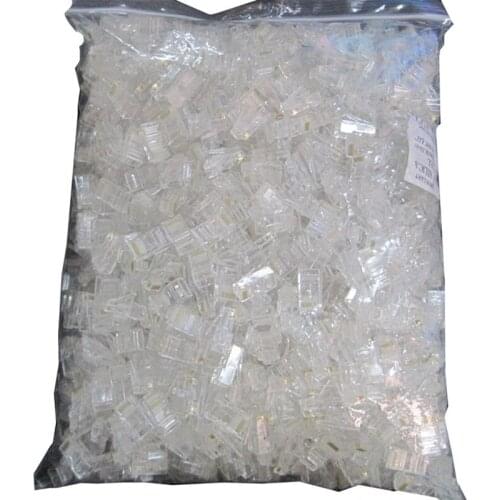 50PCS/LOT RJ45 RJ-45 Modular Jack CAT5 Modular Plug Network Connector for UTP Cat5 Cat5e Network Cable Crystal Heads 8P8C