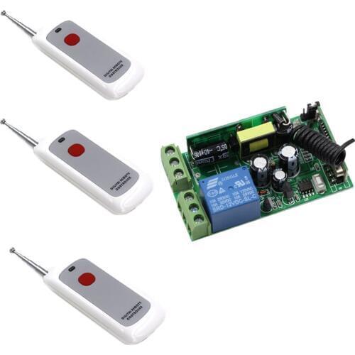AC85V-250V 110V 220V 1CH Wireless Relay Remote Control Light Switch Radio Light Switch Receiver One Button Transmitter
