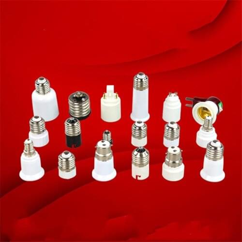 Adapter With E14 To Lamp Ceiling Socket E27 B22 Gu10 G9 E40 Screw Bayonet 1 / 2 Converter Switch Holder Parts Tee For Light Bulb