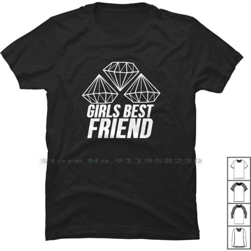 Diamonds Are A Girls Best Friend T Shirt 100% Cotton Diamond Symbol Slogan Parody Logan Tage Logo Joke Best Age End St