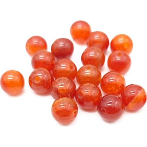 Wholesale Natural Stone Natural Stone Cracked Red Agates Beads Round Loose Beads 8mm Needlework DIY Necklace Bracelet