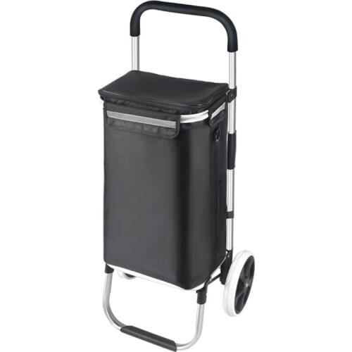 Household folding portable shopping cart for the elderly large capacity silent wheel climbing trailer waterproof thicken trolley