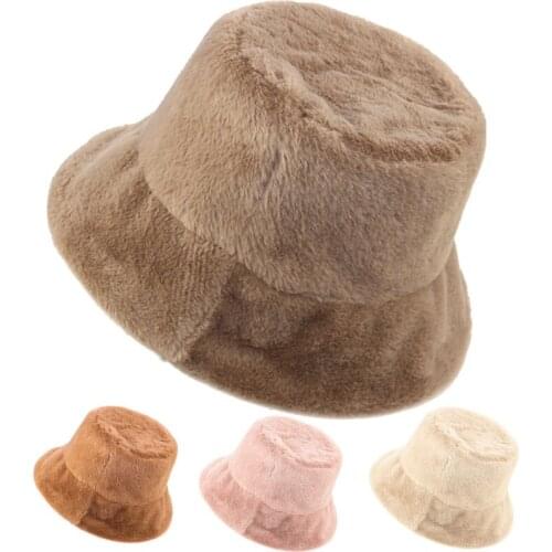 Korean Version of Autumn and Winter Female Fisherman Hat Casual Fashion Plush Basin Hat Cold and Warm
