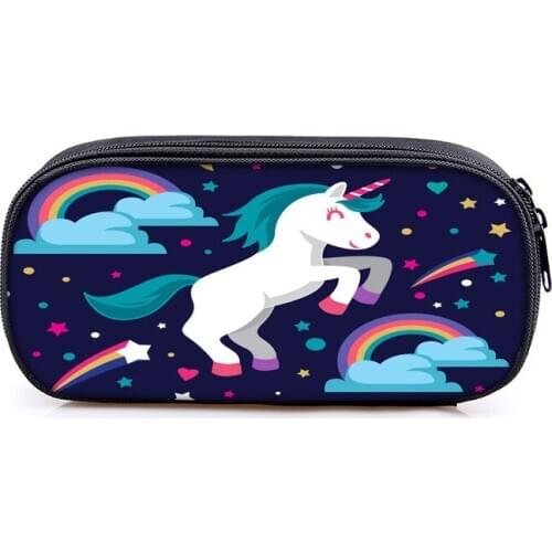 Creative Rainbow Animal Horse Cute Pencil Case Big Volume Pen Bag Box Pouch School School Stationery Supplies Pencilcase 04958