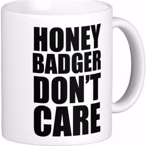 Honey Badger Don'T Care Frosted Glass Beer White Coffee mugs Tea Mug Customize Gift By LVSURE Ceramic Mug Travel Coffee Mugs