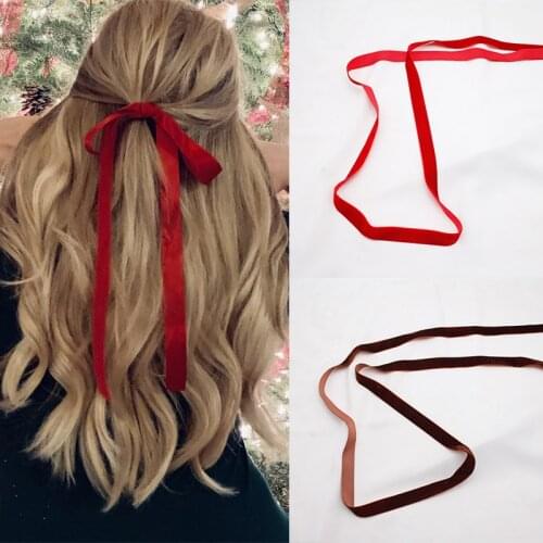 Fashion Retro Ladies Pure Color Velvet Ribbon Headband for Women Headdress Girls Hai Tie Braided Hair Rope Hair Accessories