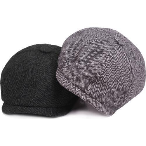Peaky Blinders Men Berets Hat Autumn New Vintage Herringbone Octagon Cap WomenS Casual Pumpkin Hat Gatsby Flat Beret Hats 1129