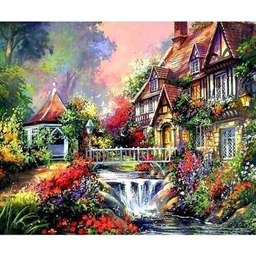L8853 11CT/14CT/18CT/25CT/28CT oil street patterns Counted Cross Stitch DIY Cross Stitch Kits Embroidery Needlework Sets