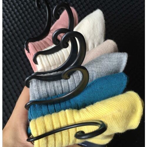 Brand High Quality Solid Fashion 100% Cotton Sock Womens Girls Novelty Blue Novelty Footwear Crew Socks 5 Pairs/Lot