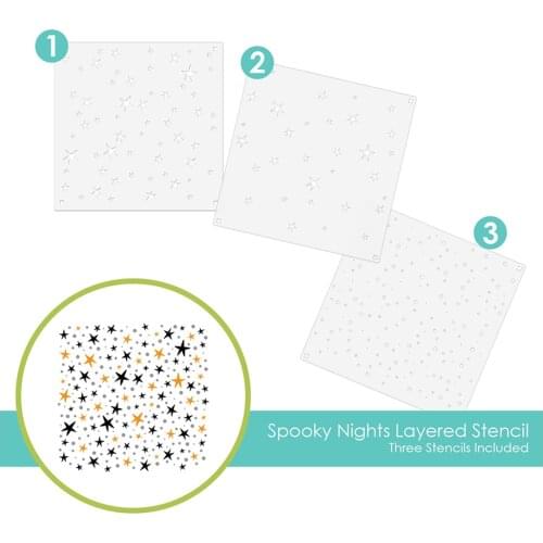 2021 Arrival New Spooky Nights Layering Stencil Stencils for DIY Scrapbooking Album Stamp Make Paper Card Embossing New Die Cut