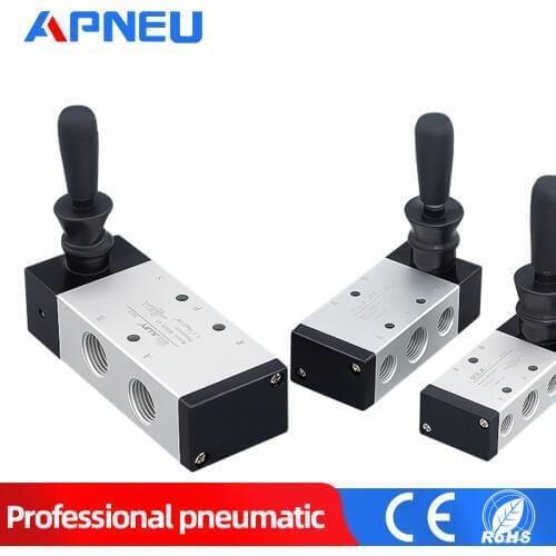 Air Valve Switch Manual Hand Wrench 4H210-08 4H310-10 4H410-15 Pneumatic Control Pull 1/4" 2 Position 5 Port Plate Reversing