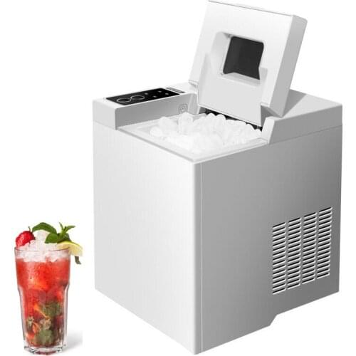 Fully Automatic Ice Maker Commercial Household Ice Maker Machine Small Milk Tea Shop Desktop Round Ice Cube Making Machine