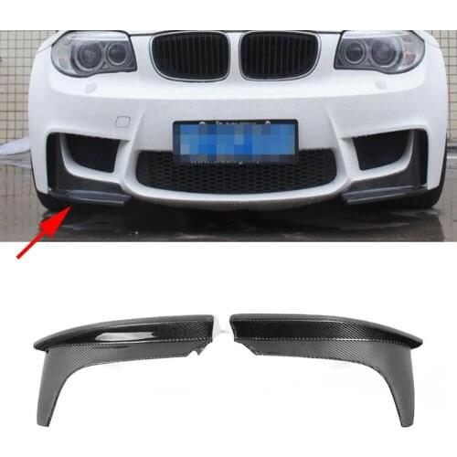 Carbon Fiber Front Bumper Lip Splitters Apron Flaps Cupwings Winglets for BMW 1 Series E82 1M Coupe 2Door 2011 2012 2013 FRP