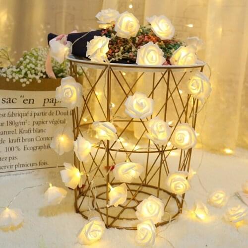 Rose Flower Battery Operated Christmas Holiday Lights for Valentine Wedding Decoration Led Rose Fairy Lights LED String Lights
