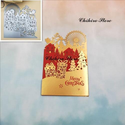 Christmas greeting card Metal Cutting Dies Scrapbooking For Card Making DIY Embossing Cuts New Craft Pattern Photo Frame Cover