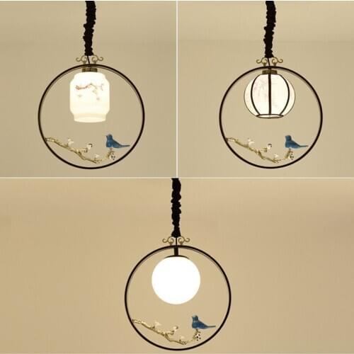 Modern Iron Bird Glass Pendant Lights Bedroom Living Room Decoration Kitchen Hanging Lamps Art Deco Dinning Room Light Fixtures