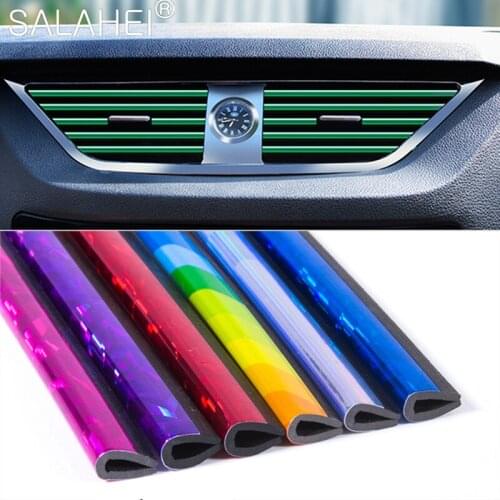 Light Car-styling plating Air outlet trim strip Interior Air Vent Grille Switch Rim Trim Outlet Decoration Strip DIY Accessories