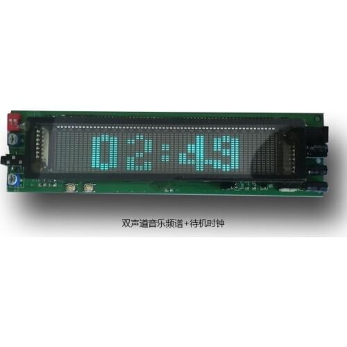 VFD Music Spectrum Band Clock DIY25 Frequency Division 16 Level LED Screen Display Single Power Supply 12-24V Complete Set