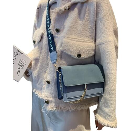 Womens Texture Shoulder Bag Fashion Casual Small Square Bag Wild Crossbody Bags Solid Color