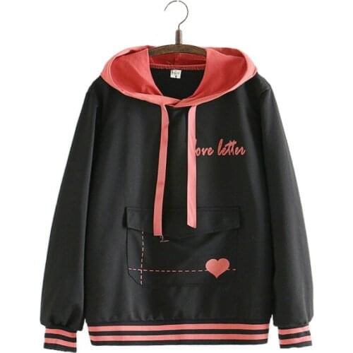 MERRY PRETTY Women Letter Print Drawstring Hooded Sweatshirts 2020 Spring Long Sleeve Pocket Patchwork Pullover Femme Hoodies