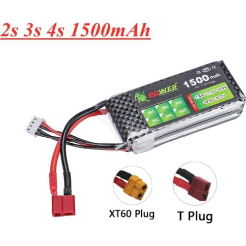 7.4v 11.1v 14.8v 1500mAh Lipo Battery For RC Helicopter Drone Car Boats Parts 1500mAh 3s 11.1v Rechargeable Battery 1PCS