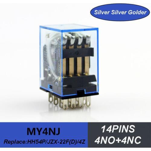 1pcs packing HH54P MY4 General Purpose Relay 4pdt 14PINS LED relay 4NO+4NC electric relay shipping free