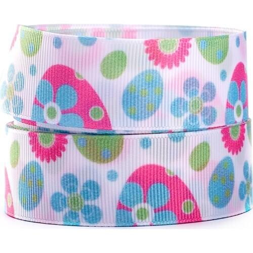 10yards different sizes lovely Easter day pattern printed Grosgrain /satin ribbon