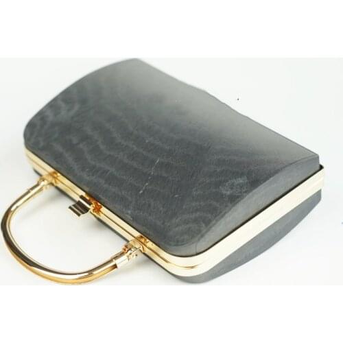 21X13 cm Pillow Shape Gold Metal Purse Frame Box Clutches With Metal Bag Handles Black Plastic Clutches Women DIY Accessories