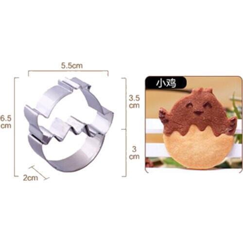 Eggshell Chicken Stainless Steel 3D Cookie Cutters Cake Cookie Mold Fondant Cutter DIY Baking Tools Egg Animal Biscuit Printing