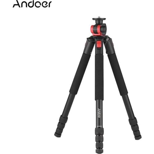 Andoer MPT-284 Professional Aluminum Alloy Tripod 4-Section Tripods Max. Height 172cm Telescopic Bracket for Camera Payload 15kg