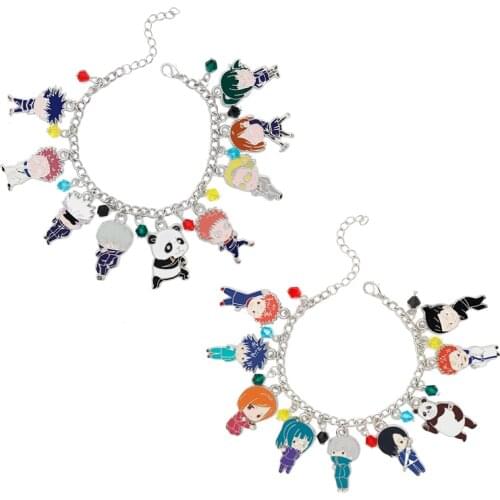 Anime Jujutsu Kaisen Bracelet Gojo Satoru Yuji Itadori Fushiguro Megumi Kugisaki Nobara Toge Inumaki Figure Charms Bangle Gift