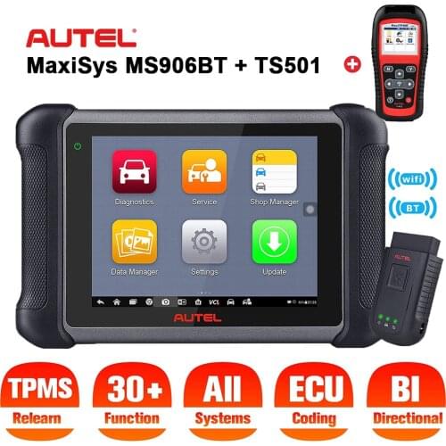 Autel MS906BT + TS501 2021 Newest Diagnostic Tool With ECU Coding, All System Diagnostic, Oil Reset, EPB, SAS, DPF, ABS Bleeding