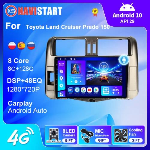 Car Radio Autoradio for Toyota Land Cruiser Prado150 2009-2013 Multimedia Player Navigation GPS Android 10 2din 9 Inch Bluetooth
