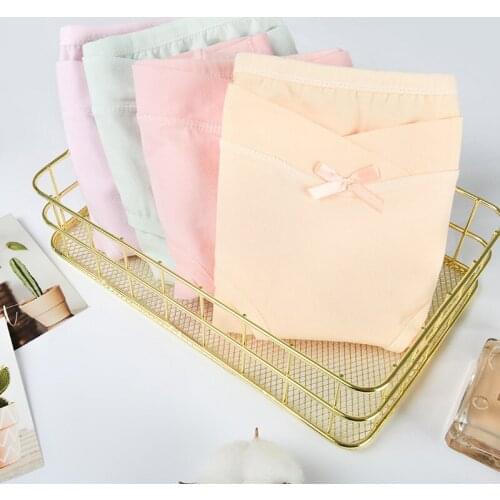 Pregnant Women Low Rise Knicker Cartoon Pattern Pure Cotton Knicker Female Pregnancy Mid-Later Period Time of Childbirth Summer