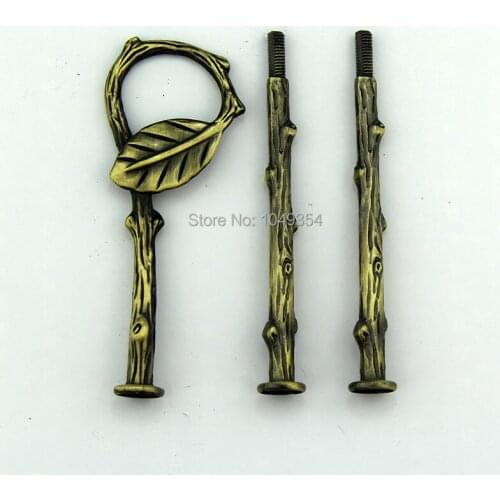 Leaf Style Bronze Gold 3-Tier Cake Stand Stick Fittings Home Decor/Holiday Supplies