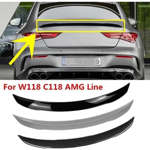 C118 Rear Spoiler For Mercedes Benz CLA Class W118 2019-2024 CLA250 CLA200 CLA220 Black Carbon Fiber Rear Wing Lip Trunk Spoiler