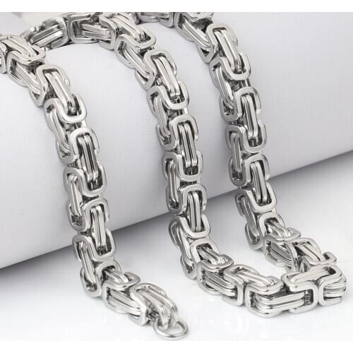 60cm 8mm Men Filled Solid Necklace Curb Chains Link Men Choker Titanium steel Necklace Men Jewelry Minimalist Cable Chain