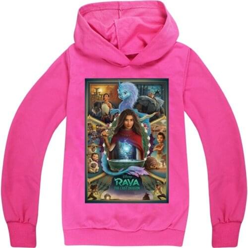 Raya and The Last Dragon Childrens Clothing Trendy Fashion Boys Hooded Tops Sweatshirts Raya 3D Cartoon Hoodies for Teen Girls